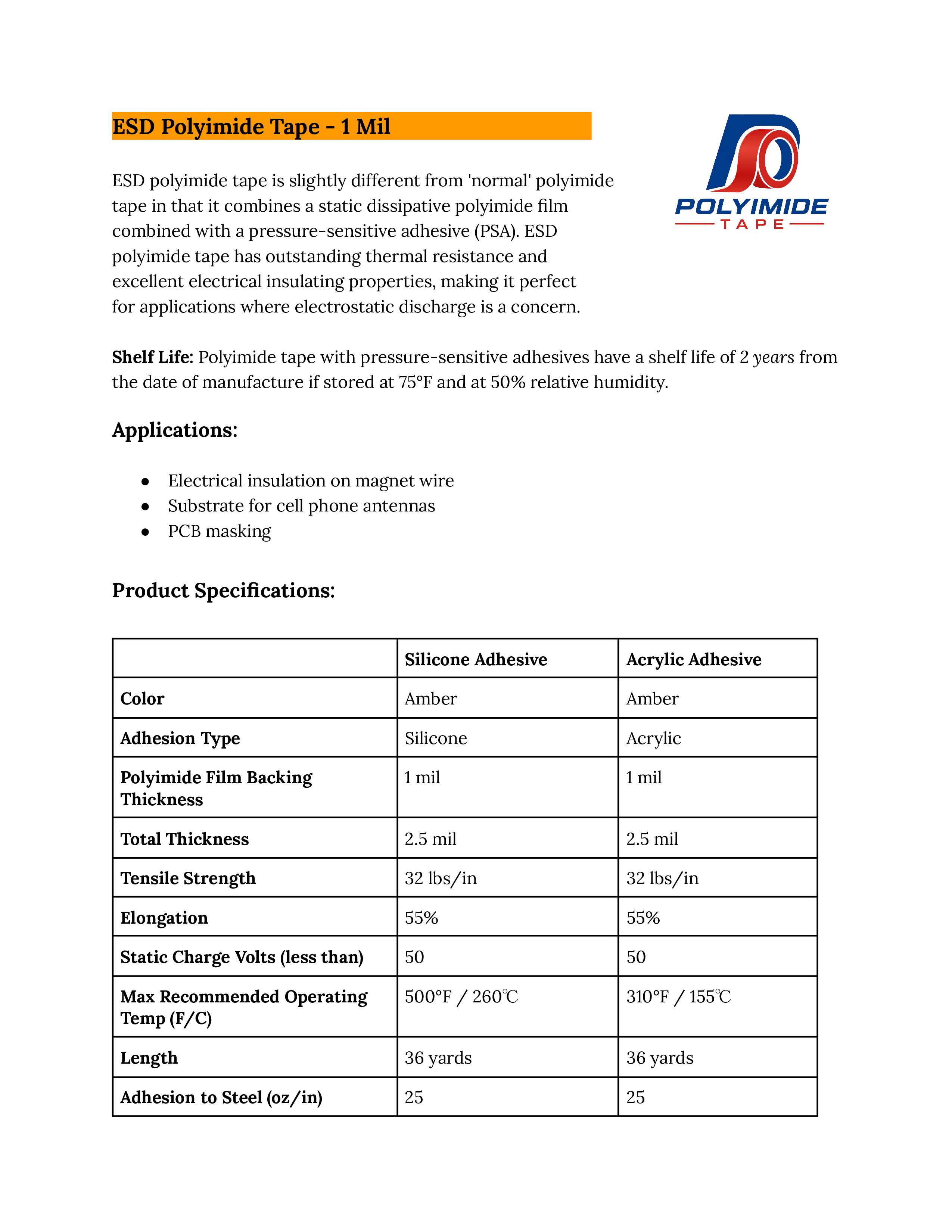ESD Polyimide Tape