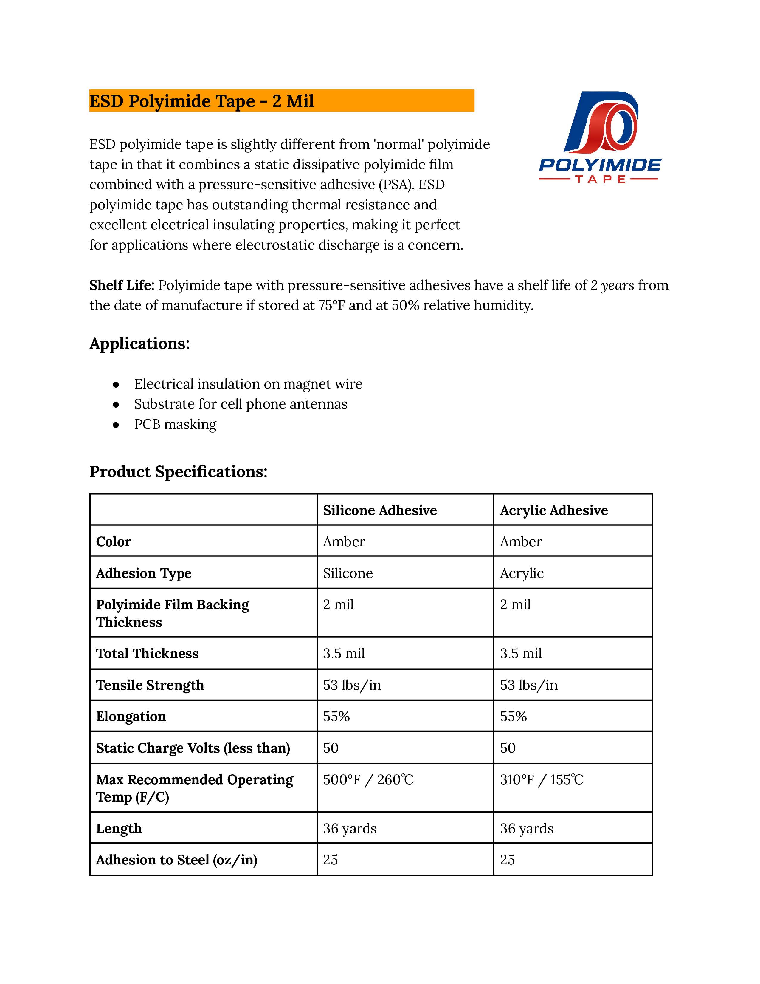 ESD Polyimide Tape